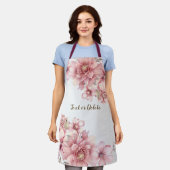 Roze Waterverf bloeit glanzend glitter modern Schort (Gedragen)