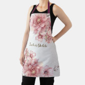 Roze Waterverf bloeit glanzend glitter modern Schort (Insitu)