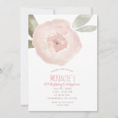 Roze Waterverf Bloem 1e Verjaardagsfeest Kaart (Voorkant)