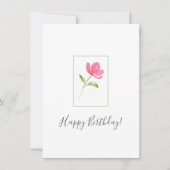 Roze Waterverf Bloem 3 Kaart (Voorkant)