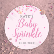 Roze waterverf bloem baby girl sprinkle