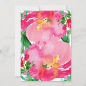 Roze Waterverf Bloem Bloemen Goud Vrijgezellenfees Kaart (Achterkant)