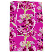 Roze waterverf bloem bloempatroon medium cadeauzakje (Voorkant)