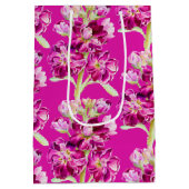 Roze waterverf bloem bloempatroon medium cadeauzakje (Achterkant)