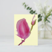 Roze waterverf bloem briefkaart (Staand voorkant)