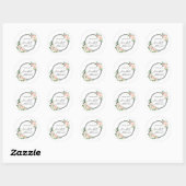 Roze Waterverf Bloem Bruidsdouche Ronde Sticker (Vel)