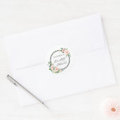 Roze Waterverf Bloem Bruidsdouche Ronde Sticker (Envelop)