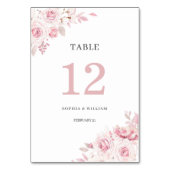 Roze Waterverf Bloem Bruiloft Tafel Nummer Kaart (Achterkant)