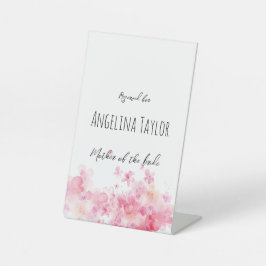 Roze waterverf bloem Bruiloft Tafel Signs Reclamebord Met Voetstuk