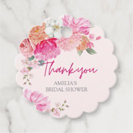 Roze waterverf bloem bruiloft Welcome Bedankjes Labels