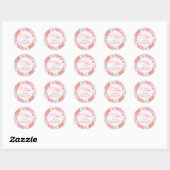 Roze waterverf bloem bruiloft Welcome Ronde Sticker (Vel)