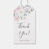 Roze waterverf bloem cadeaulabel (Voorkant)