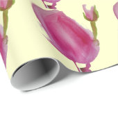 Roze waterverf bloem cadeaupapier (Rol Hoek)