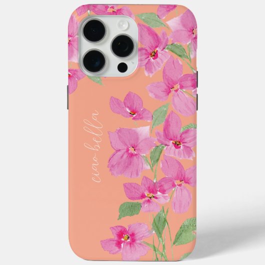 Roze waterverf bloem Case-Mate iPhone case (Achterkant)