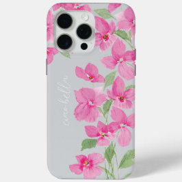 Roze waterverf bloem iPhone 15 pro max hoesje