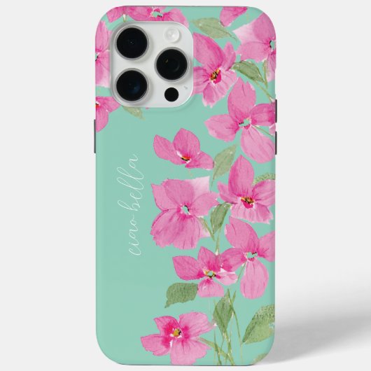 Roze waterverf bloem Case-Mate iPhone case (Achterkant)