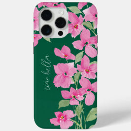 Roze waterverf bloem iPhone 15 pro max hoesje