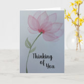 Roze waterverf bloem die aan je denkt leeg van bin kaart (Gele Bloem)