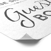 Roze Waterverf Bloem Gastboek Huwelijksbord Poster (Hoek)