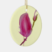 Roze waterverf bloem keramisch ornament (Rechts)