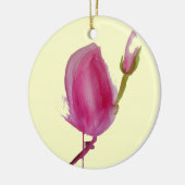 Roze waterverf bloem keramisch ornament (Links)