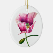 Roze waterverf bloem keramisch ornament (Rechts)