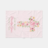 Roze Waterverf Bloem Kruisdoop / doop Fleece Deken (Voorkant (Horizontaal))