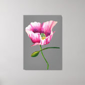 Roze waterverf bloem  kunst canvas afdruk (Voorkant)