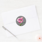 Roze waterverf bloem  kunst ronde sticker (Envelop)