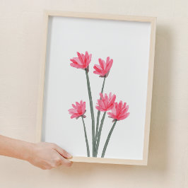 Roze Waterverf Bloem Kwekerij Kamer Decor Poster