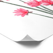 Roze Waterverf Bloem Kwekerij Kamer Decor Poster (Hoek)