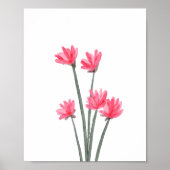 Roze Waterverf Bloem Kwekerij Kamer Decor Poster (Voorkant)