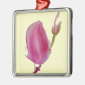 Roze waterverf bloem metalen ornament (Links)