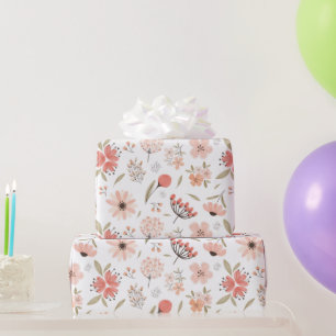 Roze Waterverf Bloem Naadloos Patroon Cadeaupapier