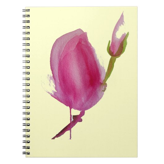 Roze waterverf bloem notitieboek (Voorkant)