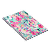  Roze Waterverf Bloem Notitieboek (Rechterzijde)