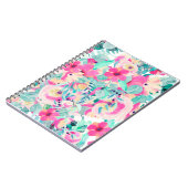  Roze Waterverf Bloem Notitieboek (Linkerzijde)