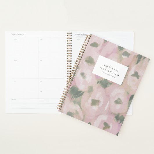 Roze Waterverf Bloem Planner (Display)