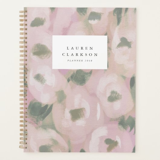 Roze Waterverf Bloem Planner (Voorkant)