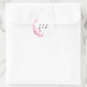 Roze waterverf bloem ronde sticker (Tas)