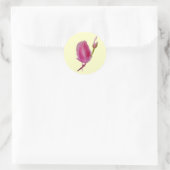 Roze waterverf bloem ronde sticker (Tas)