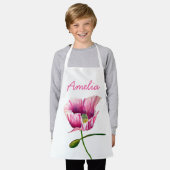 Roze waterverf bloem schort (Gedragen)