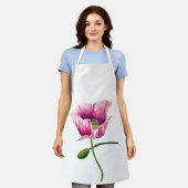 Roze waterverf bloem schort (Gedragen)