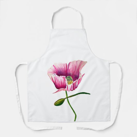 Roze waterverf bloem schort (Voorkant)