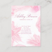 Roze Waterverf Bloem Sieraden Oorbel Display Visitekaartje (Achterkant)