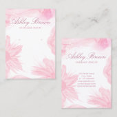 Roze Waterverf Bloem Sieraden Oorbel Display Visitekaartje (Voorkant / Achterkant)