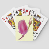 Roze waterverf bloem speelkaarten (Achterkant)