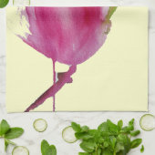 Roze waterverf bloem theedoek (Gevouwen)