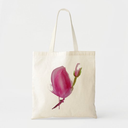 Roze waterverf bloem tote bag (Voorkant)