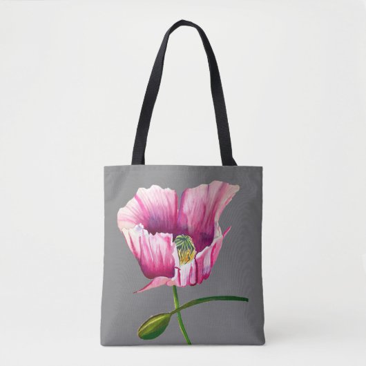 Roze waterverf bloem tote bag (Voorkant)